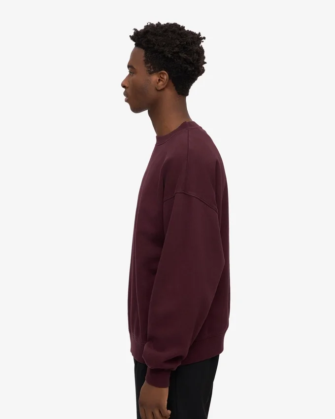 Suéter orgánico de cuello redondo oversize - Rojo sangre de buey