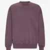Suéter orgánico de cuello redondo oversize - Uva descolorida