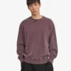 Suéter orgánico de cuello redondo oversize - Uva descolorida
