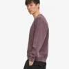 Suéter orgánico de cuello redondo oversize - Uva descolorida