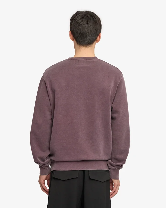 Suéter orgánico de cuello redondo oversize - Uva descolorida