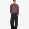 Suéter orgánico de cuello redondo oversize - Uva descolorida