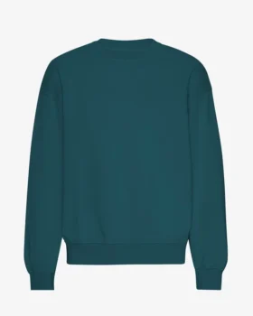 Suéter orgánico de cuello redondo oversize - Verde océano