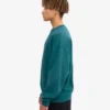 Suéter orgánico de cuello redondo oversize - Verde océano