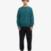 Suéter orgánico de cuello redondo oversize - Verde océano