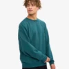 Suéter orgánico de cuello redondo oversize - Verde océano