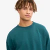Suéter orgánico de cuello redondo oversize - Verde océano