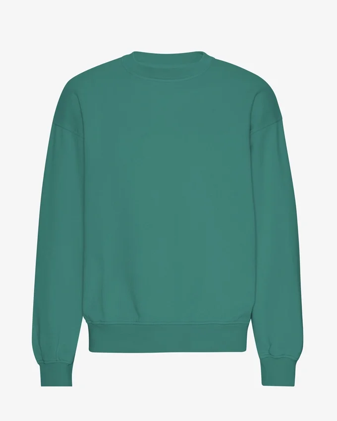 Suéter orgánico de cuello redondo oversize - Verde pino