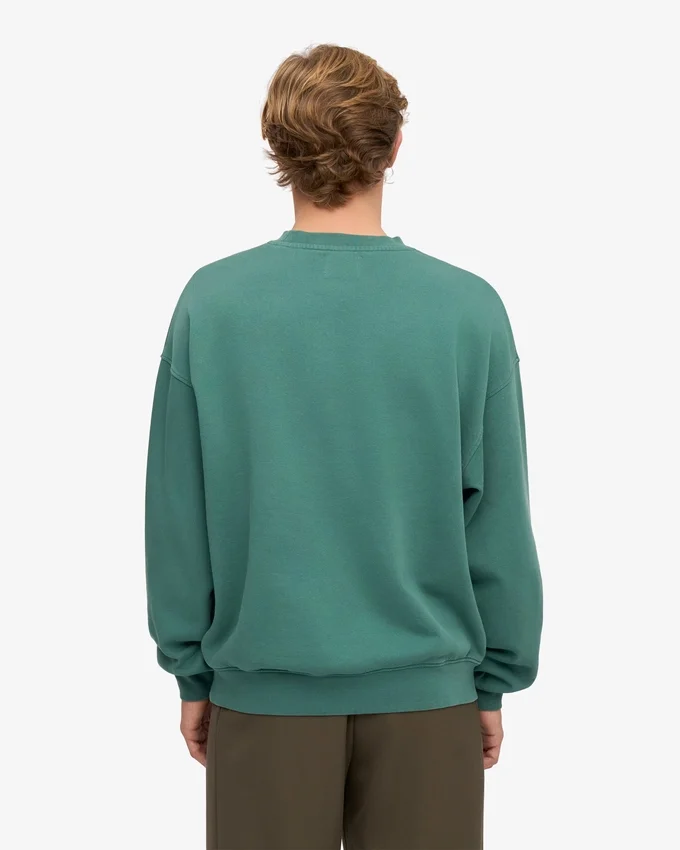 Suéter orgánico de cuello redondo oversize - Verde pino