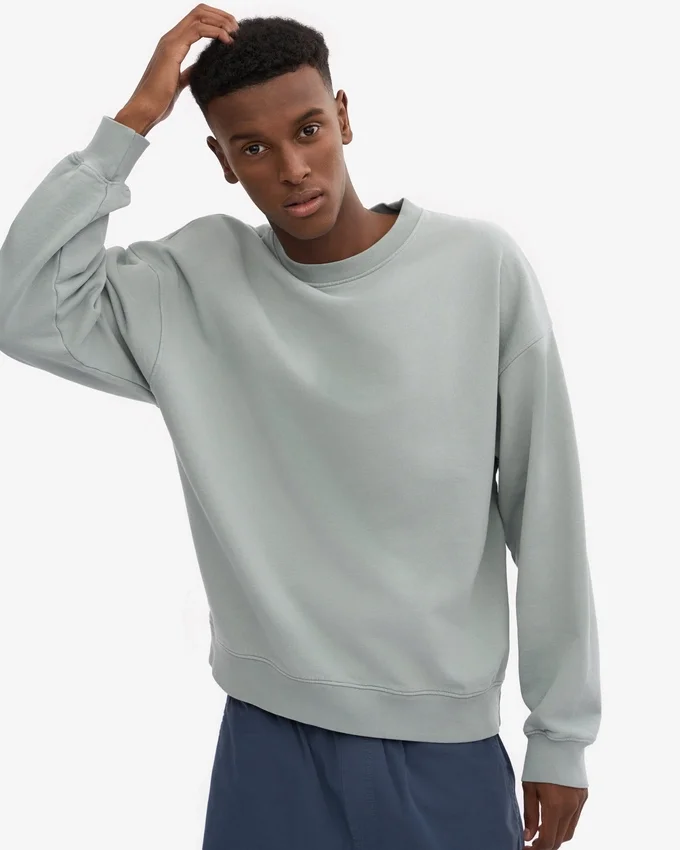 Suéter orgánico oversize - Azul acero