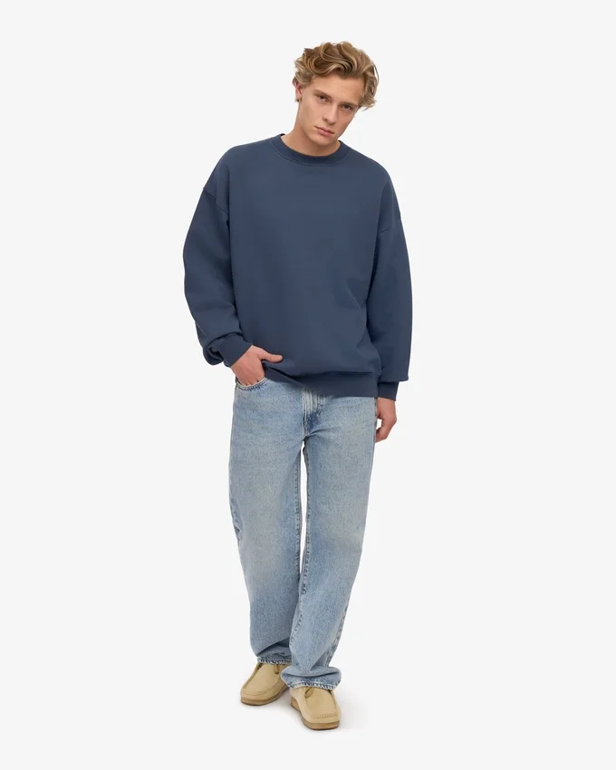 Suéter orgánico oversize - Azul petróleo