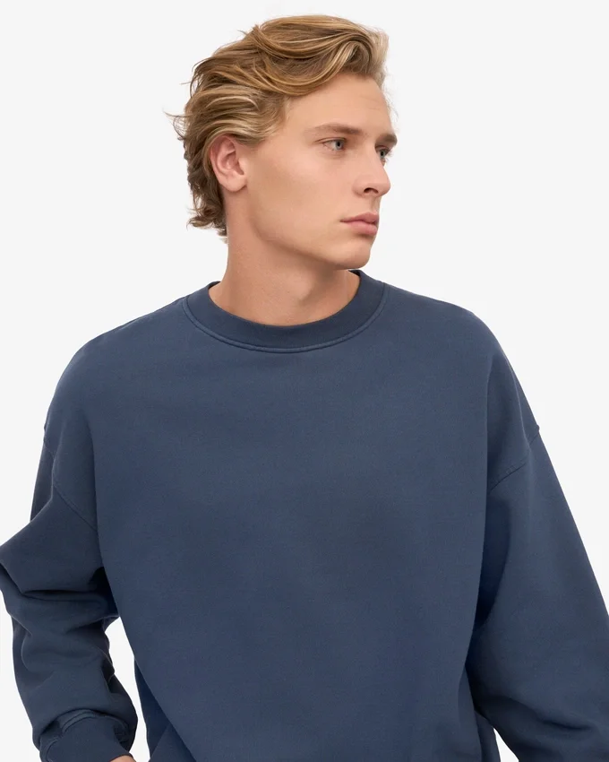 Suéter orgánico oversize - Azul petróleo