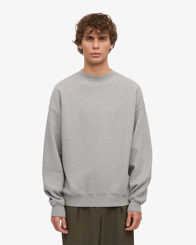 Suéter orgánico oversize - Gris jaspeado