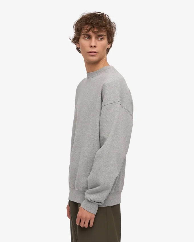 Suéter orgánico oversize - Gris jaspeado