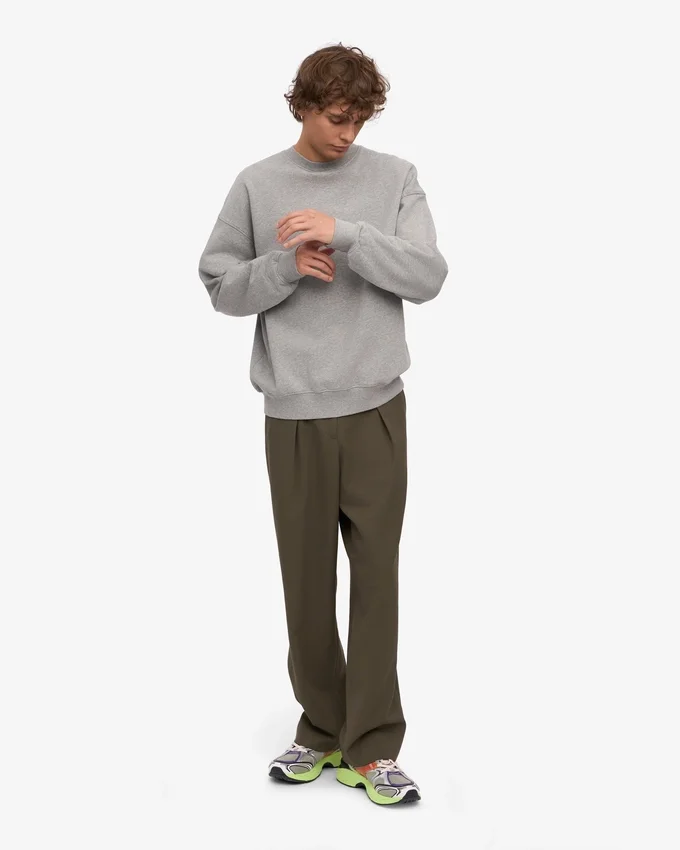 Suéter orgánico oversize - Gris jaspeado