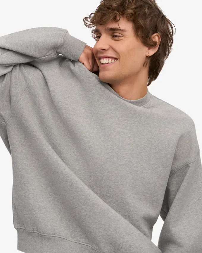 Suéter orgánico oversize - Gris jaspeado