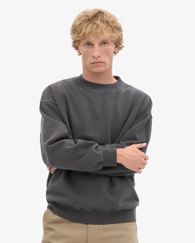Suéter orgánico oversize - Gris lava