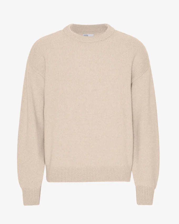Suéter oversize de lana merino - Blanco marfil