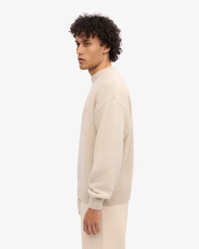 Suéter oversize de lana merino - Blanco marfil