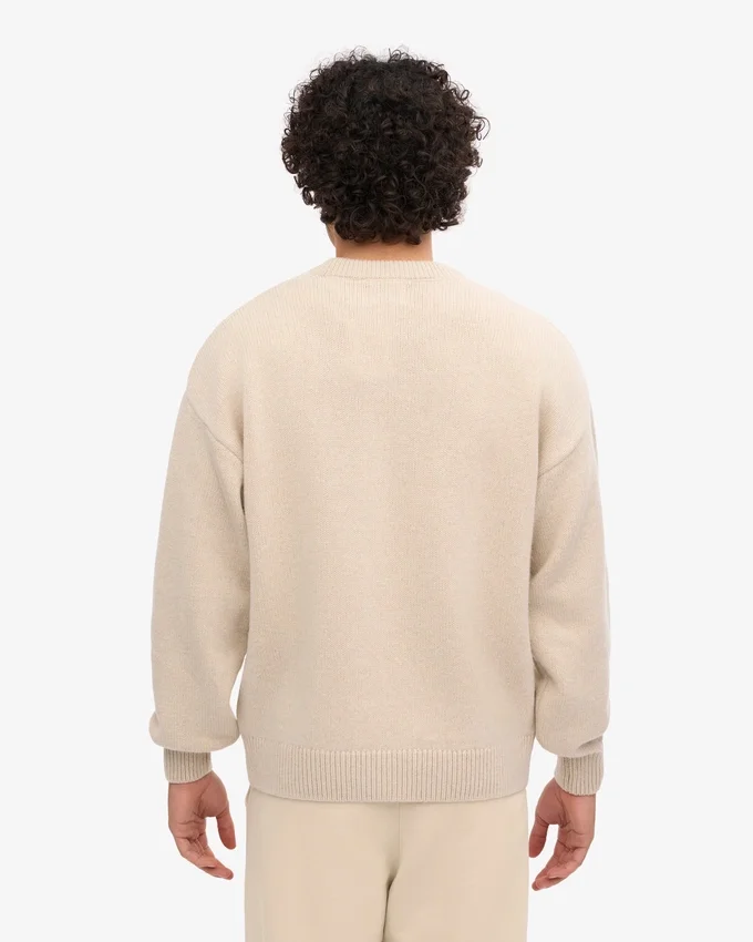 Suéter oversize de lana merino - Blanco marfil