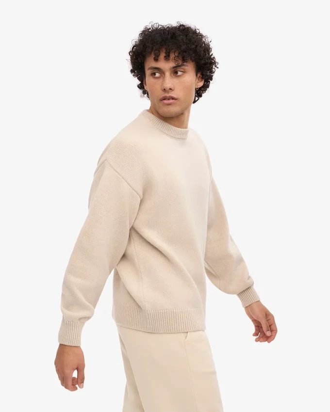 Suéter oversize de lana merino - Blanco marfil