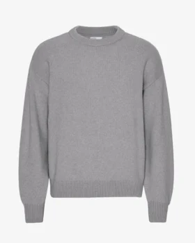 Suéter oversize de lana merino - Gris jaspeado