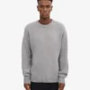 Suéter oversize de lana merino - Gris jaspeado
