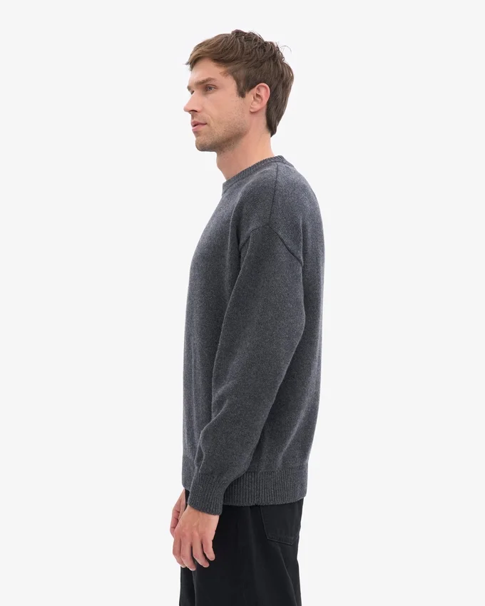 Suéter oversize de lana merino - Gris lava