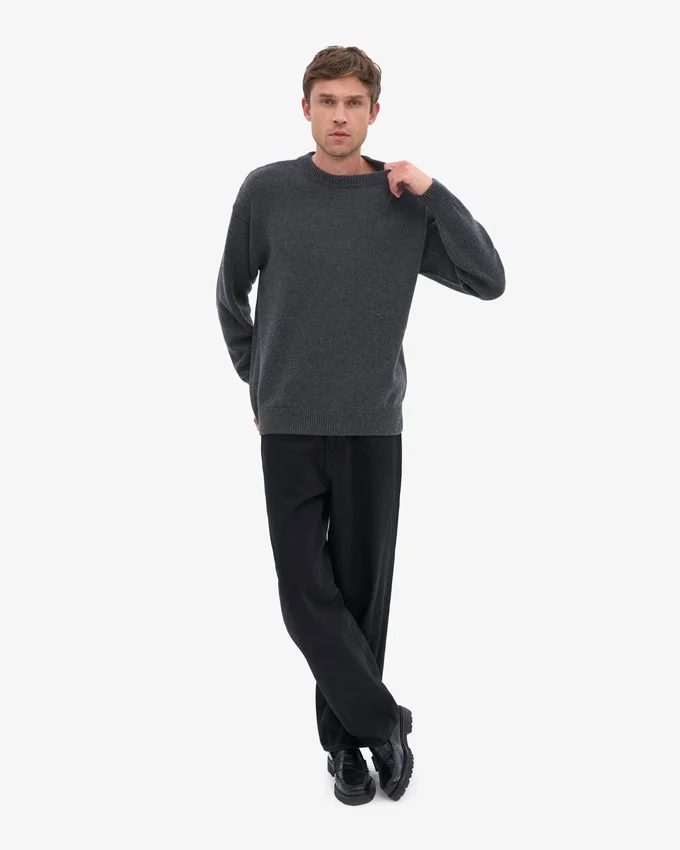 Suéter oversize de lana merino - Gris lava