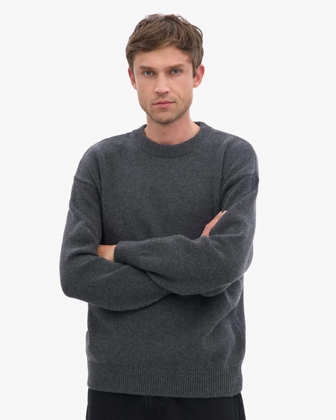 Suéter oversize de lana merino - Gris lava
