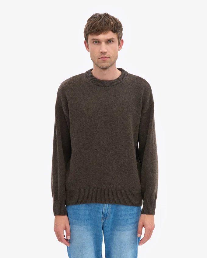Suéter oversize de lana merino - Marrón café