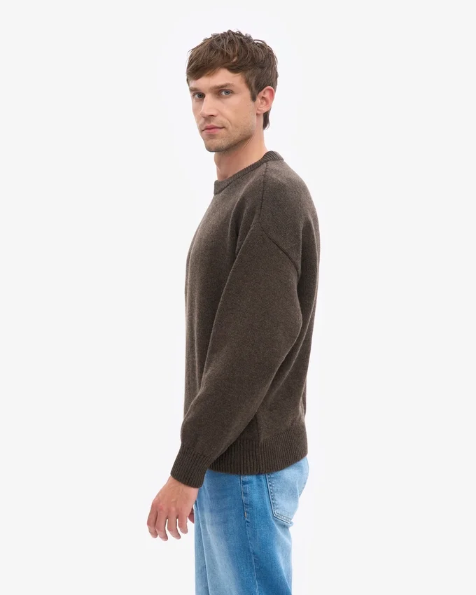 Suéter oversize de lana merino - Marrón café
