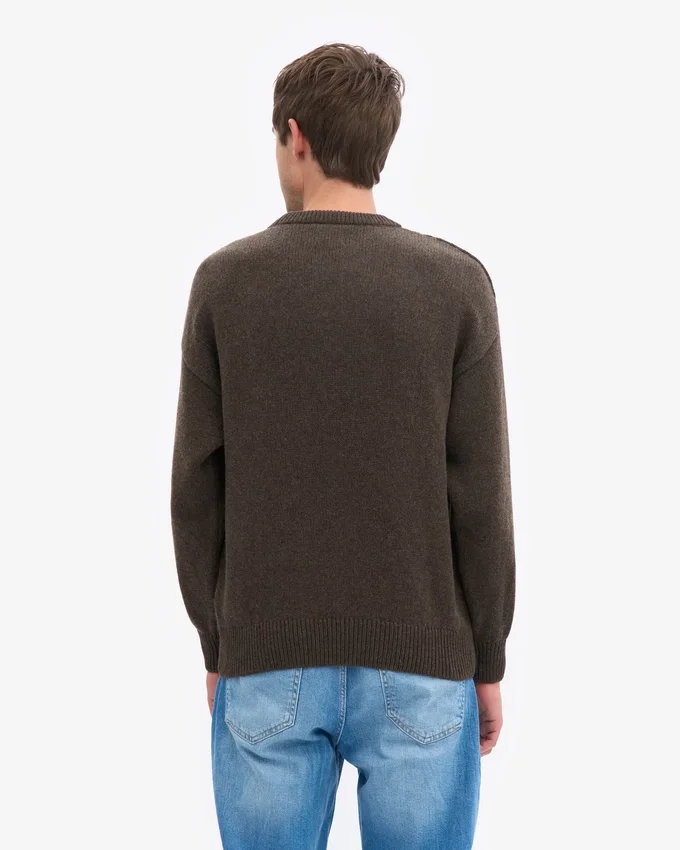Suéter oversize de lana merino - Marrón café
