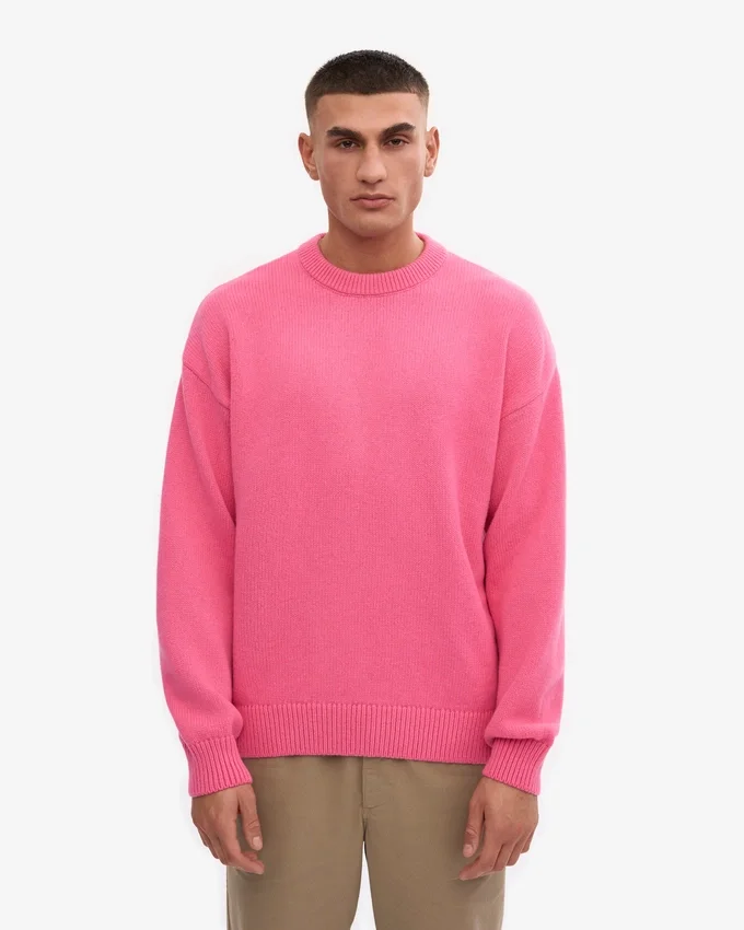 Suéter oversize de lana merino - Rosa chicle