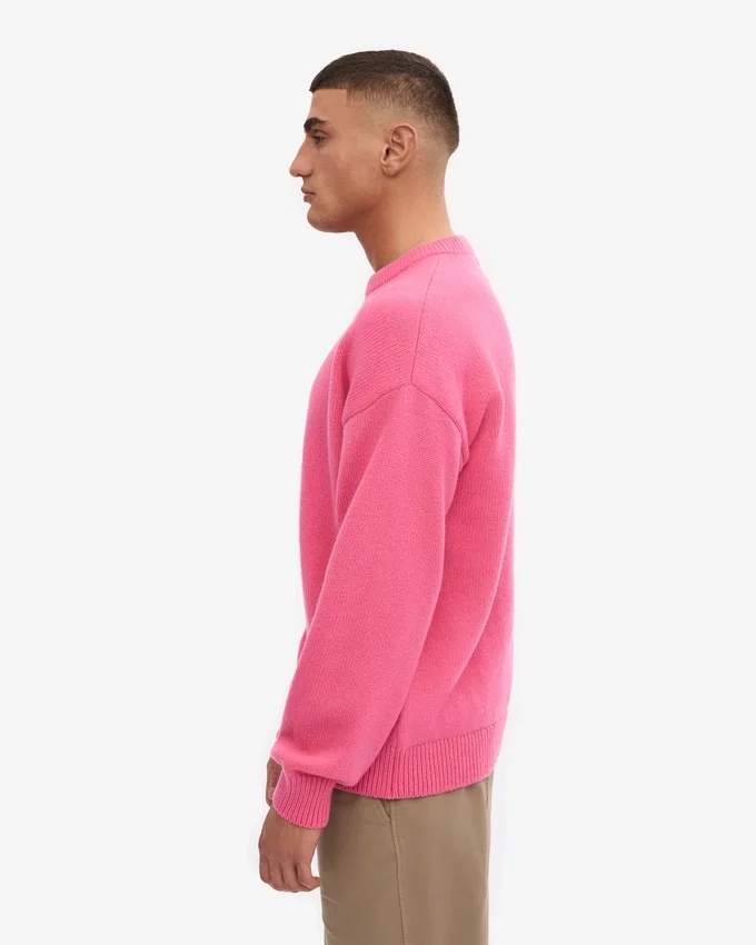 Suéter oversize de lana merino - Rosa chicle