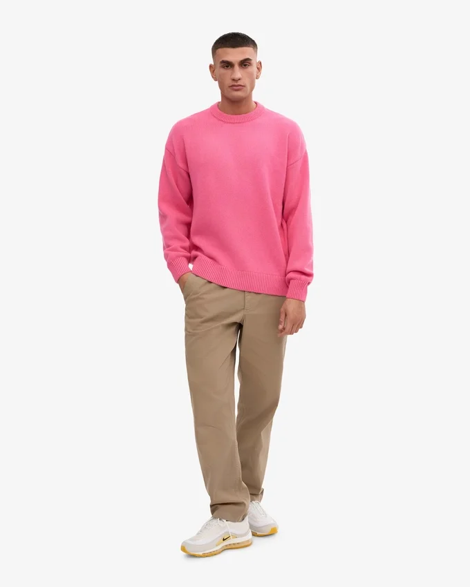 Suéter oversize de lana merino - Rosa chicle