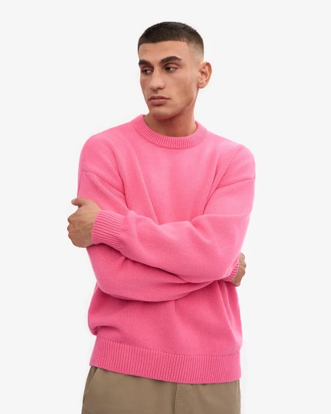Suéter oversize de lana merino - Rosa chicle