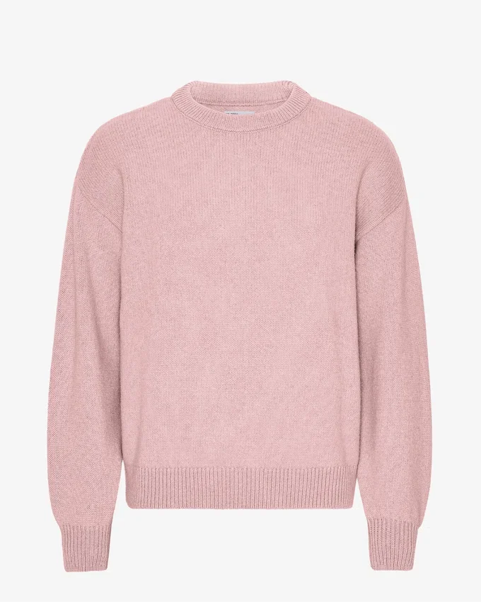 Suéter oversize de lana merino - Rosa deslavado