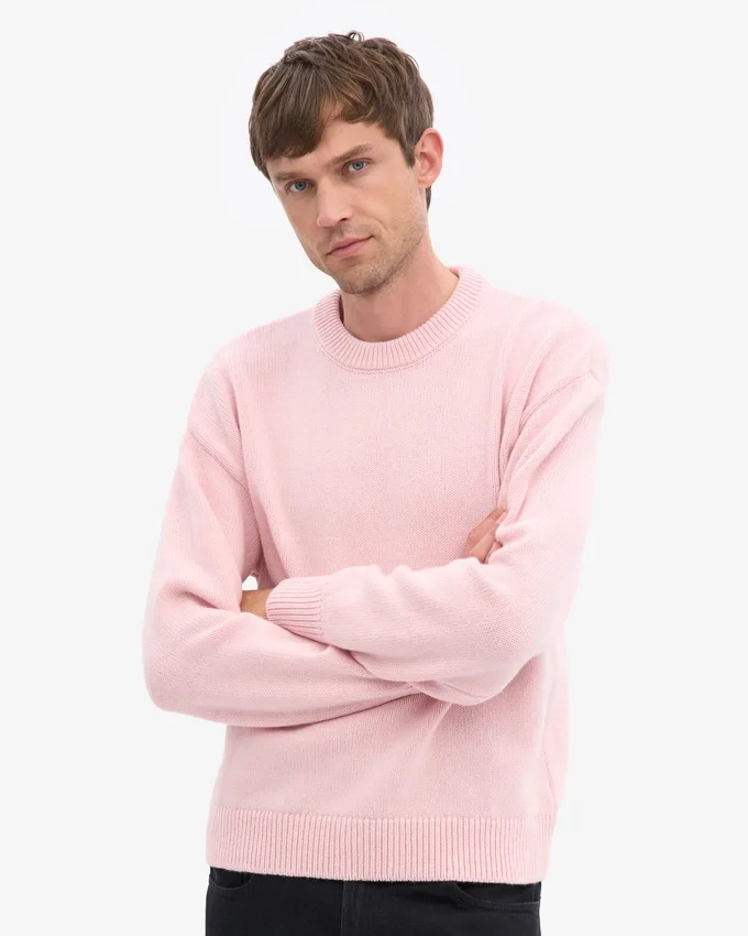 Suéter oversize de lana merino - Rosa deslavado