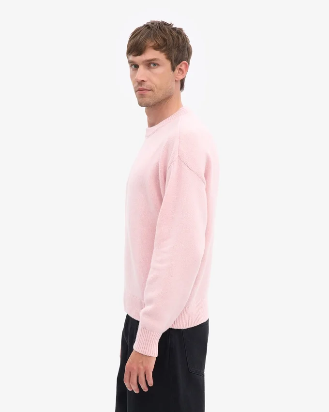 Suéter oversize de lana merino - Rosa deslavado