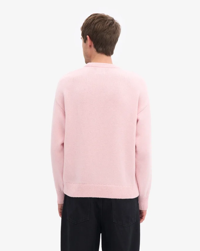 Suéter oversize de lana merino - Rosa deslavado