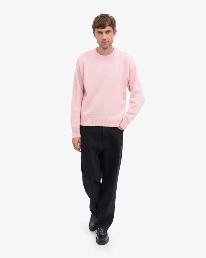 Suéter oversize de lana merino - Rosa deslavado