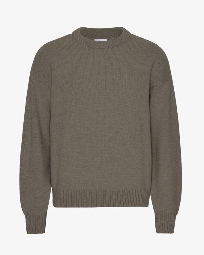Suéter oversize de lana merino - Verde oliva apagado