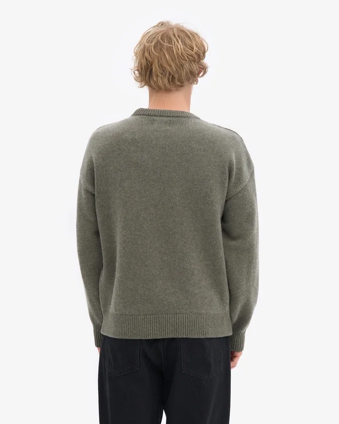 Suéter oversize de lana merino - Verde oliva apagado