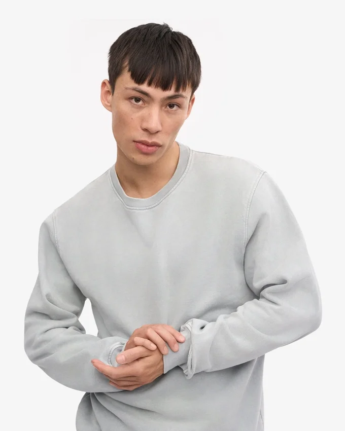 T-shirt Classic Organic de cuello redondo - Gris descolorido