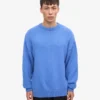 Suéter de cuello redondo oversize de lana merino - Mezcla de colores nieve
