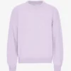 T-shirt de cuello redondo de lana merino oversize - Lavanda suave