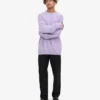 T-shirt de cuello redondo de lana merino oversize - Lavanda suave