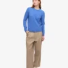 T-shirt de mujer de lana merino ligera - Azul Pacífico