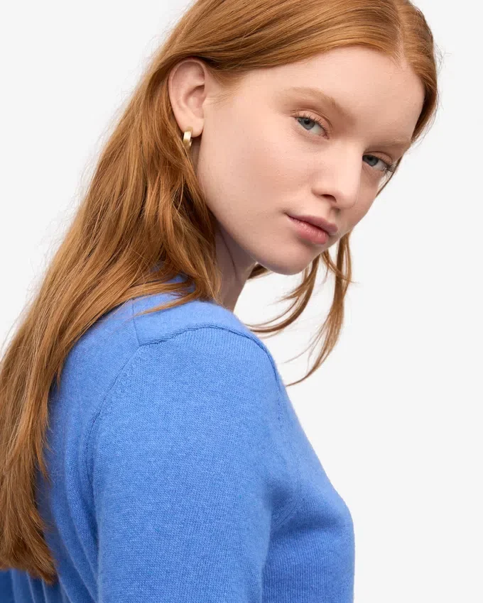 T-shirt de mujer de lana merino ligera - Azul Pacífico